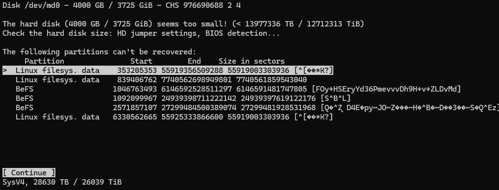 Result testdisk 7.2